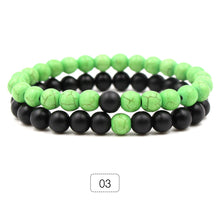 Load image into Gallery viewer, Couples His & Hers Distance 8mm Beads Elastic Bracelet Two-color Natural Stones Jewelry