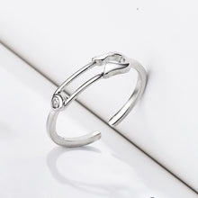 Load image into Gallery viewer, Fashion Minimalist Creative Paper Clip Shape Zircon Open Ring Women Jewelry Gift