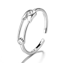 Load image into Gallery viewer, Fashion Minimalist Creative Paper Clip Shape Zircon Open Ring Women Jewelry Gift