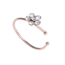 Load image into Gallery viewer, New Fashion Plum Blossom Rhinestones C-shaped Nose Rings Body Piercing Accessories