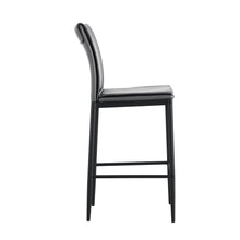 Load image into Gallery viewer, Grey Leather Barstool Dining Counter Height Chair Set of 2
