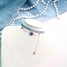 Load image into Gallery viewer, Fashion Charm Unique Blue Series Planet Pendant Necklace Short Clavicle Chain Women Jewelry Gift