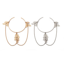 Load image into Gallery viewer, Fashion Boho Style Gold/Silver Leaves Tassel Chain Pendant Open Arm Bracelet Women Jewelry Gift