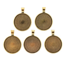 Load image into Gallery viewer, 100 Pieces- 50 PCS Round Bezel Pendant Trays Sets, with 50 PCS Black Waxed Necklace Cord for Photo Pendant Crafting Jewelry