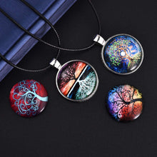 Load image into Gallery viewer, 100 Pieces- 50 PCS Round Bezel Pendant Trays Sets, with 50 PCS Black Waxed Necklace Cord for Photo Pendant Crafting Jewelry