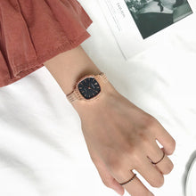 Load image into Gallery viewer, Women Fashion Casual Retro Luxury Small Square Wheat Ear Printing Watch Ladies Rose Gold Quartz Watch