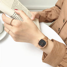 Load image into Gallery viewer, Women Fashion Casual Retro Luxury Small Square Wheat Ear Printing Watch Ladies Rose Gold Quartz Watch