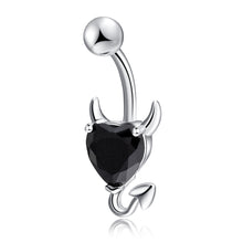 Load image into Gallery viewer, 1PC Fashion Little Devil Glitter Heart-shape Zircon Stainless Steel Belly Button Nail Women Body Piercing Jewelry