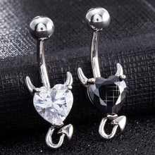 Load image into Gallery viewer, 1PC Fashion Little Devil Glitter Heart-shape Zircon Stainless Steel Belly Button Nail Women Body Piercing Jewelry