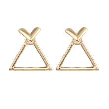 Load image into Gallery viewer, Fashion Simple Metal Hollow Geometric Rhombus Triangle Ear Studs Earrings Women Jewelry Gift