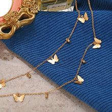 Load image into Gallery viewer, Fashion Elegant Gold Color Butterfly Pendant Multi Layer Clavicle Chain Necklace Women Jewelry Gift