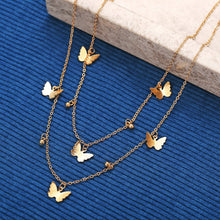 Load image into Gallery viewer, Fashion Elegant Gold Color Butterfly Pendant Multi Layer Clavicle Chain Necklace Women Jewelry Gift