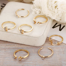 Load image into Gallery viewer, 7PCS/Set Fashion Vintage Bohemian Star Moon Knuckle Crystal Rings Women Jewelry Gift