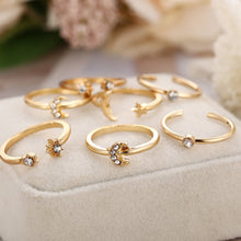 Load image into Gallery viewer, 7PCS/Set Fashion Vintage Bohemian Star Moon Knuckle Crystal Rings Women Jewelry Gift