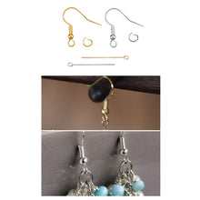 Load image into Gallery viewer, 300 Earring Hooks with Ball and Coil, Gold and Silver Earrings Making Kit with Jump Rings, Head/Eye Pins for DIY Making Supplies