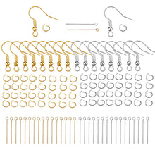 Load image into Gallery viewer, 300 Earring Hooks with Ball and Coil, Gold and Silver Earrings Making Kit with Jump Rings, Head/Eye Pins for DIY Making Supplies