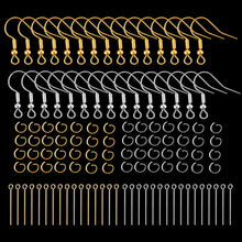 Load image into Gallery viewer, 300 Earring Hooks with Ball and Coil, Gold and Silver Earrings Making Kit with Jump Rings, Head/Eye Pins for DIY Making Supplies