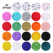 Load image into Gallery viewer, Glass Seed Beads Small Craft Beads for DIY Bracelet Necklaces Crafting Jewelry Making Supplies with Two Clear Bracelet String and a tweezer