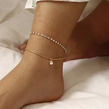 Load image into Gallery viewer, Fashion Creative Simple Double-layered Snake Bone Chain Zircon Anklet Chains Women Jewelry Gift