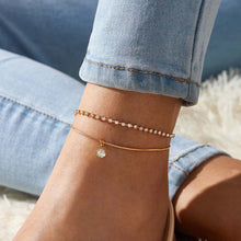 Load image into Gallery viewer, Fashion Creative Simple Double-layered Snake Bone Chain Zircon Anklet Chains Women Jewelry Gift