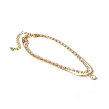 Load image into Gallery viewer, Fashion Creative Simple Double-layered Snake Bone Chain Zircon Anklet Chains Women Jewelry Gift