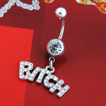 Load image into Gallery viewer, 1PC Fashion Personality Letter Pendant Stainless Steel Navel Nail Women Body Piercing Jewelry