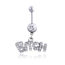 Load image into Gallery viewer, 1PC Fashion Personality Letter Pendant Stainless Steel Navel Nail Women Body Piercing Jewelry