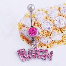 Load image into Gallery viewer, 1PC Fashion Personality Letter Pendant Stainless Steel Navel Nail Women Body Piercing Jewelry