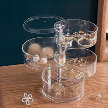 Load image into Gallery viewer, Creative Transparent Plastic Rotating Jewelry Storage Box Jewelry Dust-proof Display Box