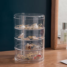 Load image into Gallery viewer, Creative Transparent Plastic Rotating Jewelry Storage Box Jewelry Dust-proof Display Box
