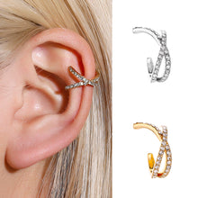 Load image into Gallery viewer, 1PC Fashion Retro Exquisite Rhinestone Cross U-shaped Ear Clip Women Earrings Jewelry