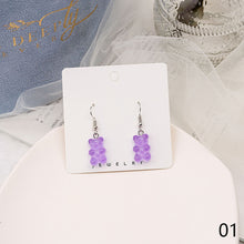 Load image into Gallery viewer, Fashion Sweet Cute Cartoon Candy Color Bear Resin Earrings Girls Women Jewelry Gift