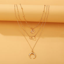 Load image into Gallery viewer, 1PC Fashion Moon Map Pendant Multi Layer Clavicle Chain Necklace Women Jewelry Gift