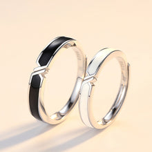 Load image into Gallery viewer, Creative Simple Black and White Adjustable Couple Rings Girl Boy Friend Valentine's Day Jewelry Gift