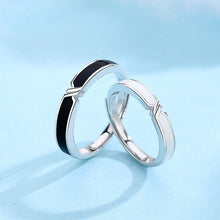 Load image into Gallery viewer, Creative Simple Black and White Adjustable Couple Rings Girl Boy Friend Valentine's Day Jewelry Gift