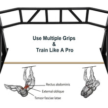 Load image into Gallery viewer, 47" Pull Up Bar Wall Mounted Multi-Grip w/Hangers for Punching Strength Training