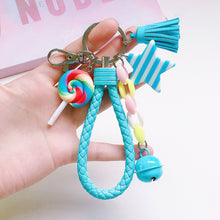Load image into Gallery viewer, Girl Lovely Girl Heart Creative Ceramic Rainbow Key Chain Pendant Women Female Couple Cute Bag Accessories