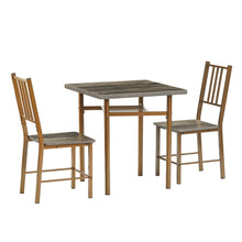 Load image into Gallery viewer, Dining Set for 2, Square wooden Dining Table with 4 Legs and 2 Metal Chair for Home Office, Kitchen, Dining Room
