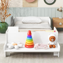 Load image into Gallery viewer, Car-Shaped Twin Wood Bed with Bench,White