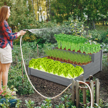 Load image into Gallery viewer, 48.6 x 48.6 x 21in Raised Garden Bed Horticulture Outdoor Elevated Flower Box Tiered Garden Bed Wooden Vegetables Growing Planter for Backyard/Patio/Gardener Grey