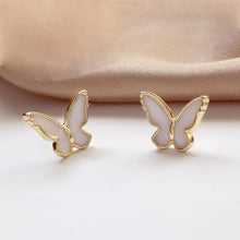 Load image into Gallery viewer, 1 Pair Fashion Exquisite Mini White Oil Drop Butterfly Ear Studs Women Jewelry Gift