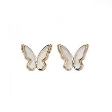 Load image into Gallery viewer, 1 Pair Fashion Exquisite Mini White Oil Drop Butterfly Ear Studs Women Jewelry Gift
