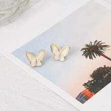 Load image into Gallery viewer, 1 Pair Fashion Exquisite Mini White Oil Drop Butterfly Ear Studs Women Jewelry Gift