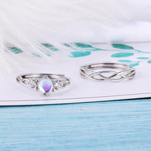 Load image into Gallery viewer, Fashion Exquisite Moonstone Adjustable Opening Couple Rings Girl Boy Friend Jewelry Gift