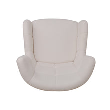 Load image into Gallery viewer, Mid-Century Accent Chair, Ivory White, Modern Retro Club Chair, Birch Frame, Upholstered Teddy Wool Fabric, Single Sofa Armchair for Small Spaces, Living Room, Bedroom, Reading Corner, Balcony