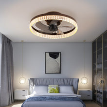 Load image into Gallery viewer, Ceiling Fans with Lights, Minimalist Ring Led Chandelier Fan with Remote Control Modern Ceiling Lamp for Bedroom Nursery Living Room