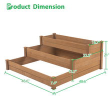 Load image into Gallery viewer, 48.6 x 48.6 x 21in Raised Garden Bed Horticulture Outdoor Elevated Flower Box Tiered Garden Bed Wooden Vegetables Brown