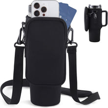 Load image into Gallery viewer, Slok Water Bottle Carrier Bag, Compatible With 40oz Tumbler With Handle, Modern Water Bottle Holder With Simple Adjustable Strap For Outdoor Walking Hiking Travelling Sports-Blue Purple