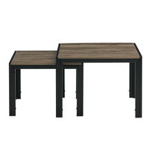 Load image into Gallery viewer, Nesting Coffee Table Set of 2, Square Modern Stacking Table with Wood Finish for Living Room, Oak Grey