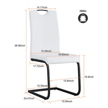 Load image into Gallery viewer, Dining chairs set of 2, White PU Chair modern kitchen chair with metal leg